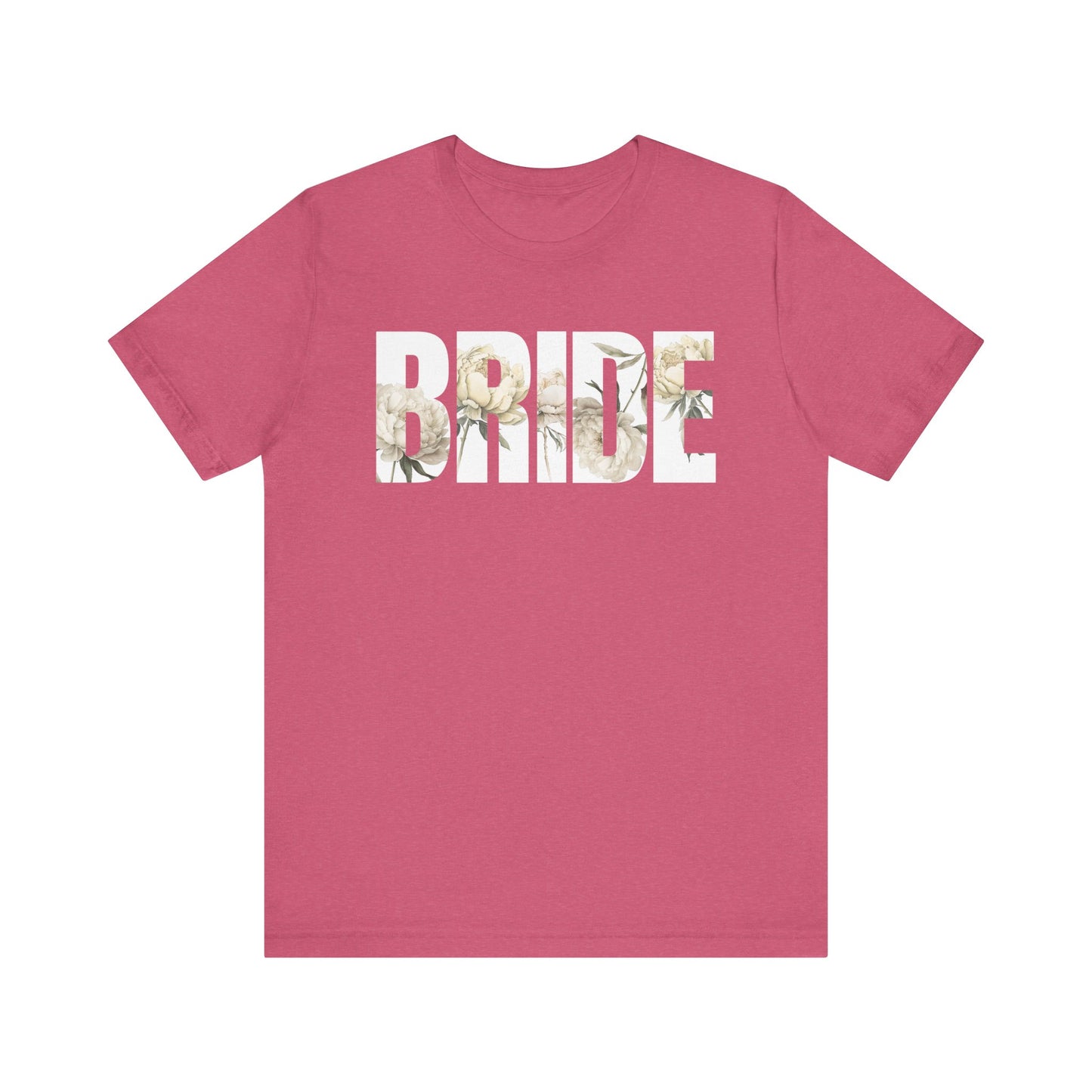 Bride Shirt with Florals, Wedding Tee, Bridal Party Gift, Unisex T-Shirt, Wedding Apparel, Floral Print Shirt