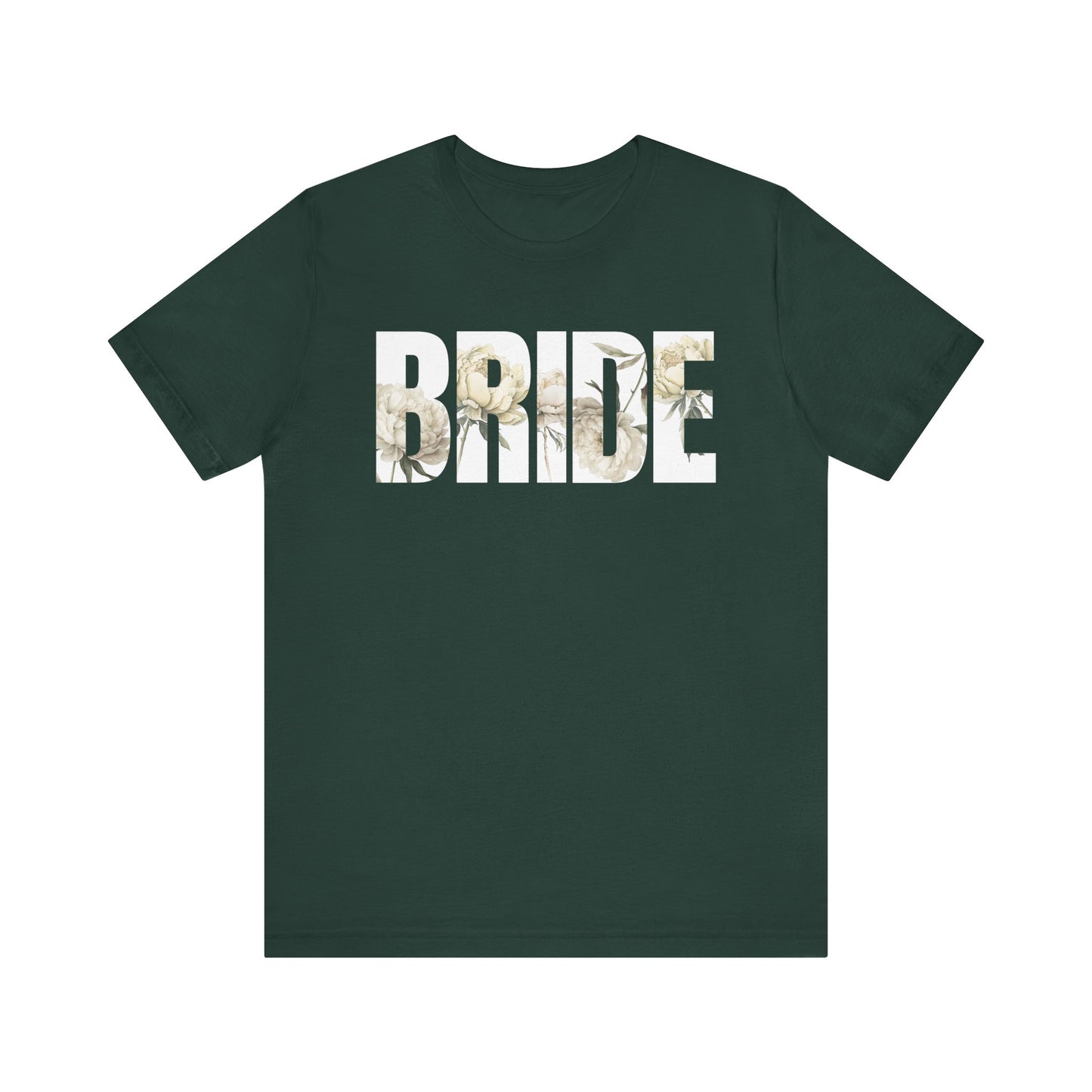 Bride Shirt with Florals, Wedding Tee, Bridal Party Gift, Unisex T-Shirt, Wedding Apparel, Floral Print Shirt