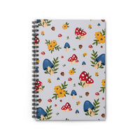 Mushroom Floral Spiral Notebook