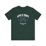 Sips & Vows Short Sleeve Tee, Celebratory Shirt, Champagne Crew Gift, Unisex Tee for Weddings, Social Events, and Parties