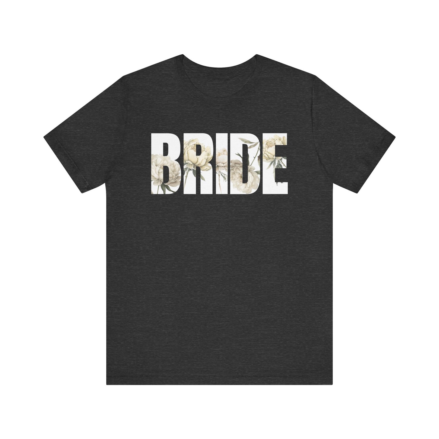 Bride Shirt with Florals, Wedding Tee, Bridal Party Gift, Unisex T-Shirt, Wedding Apparel, Floral Print Shirt