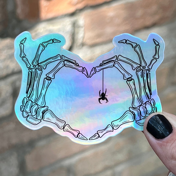 Skeleton Heart | Holographic Sticker