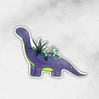 dinosaur with plants on back sticker
